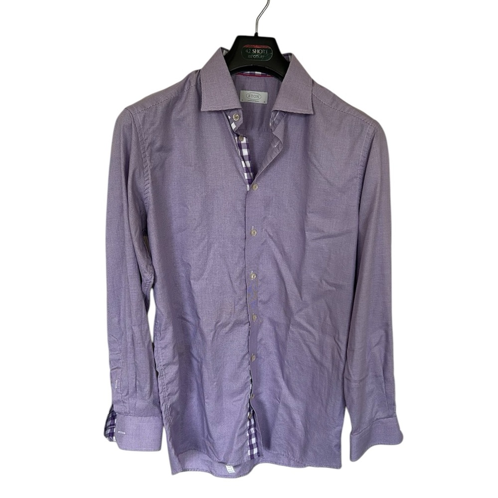 Eton Men's Purple Dress Shirt Size 17.5” collar